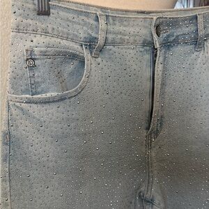 Stylish Blue Embellished Women Jeans